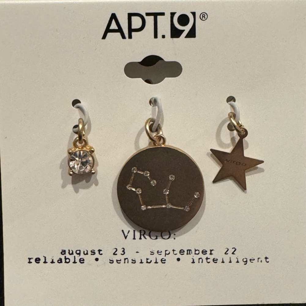 APT.9  3Pc ZODIAC Dangle Charms VIRGO